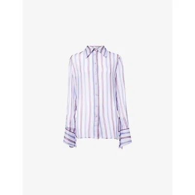 Rat And Boa Womens  Adah Striped Sheer Shirt In Multi