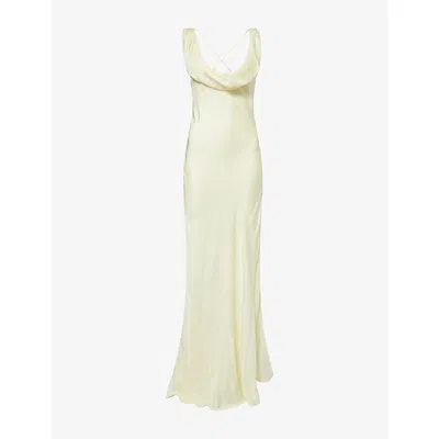 Rat And Boa Womens  Navarra Jacquard Woven Maxi Dress In Yellow