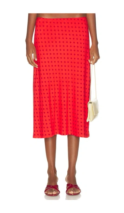 Rat Boi Bias Midi Slip Skirt In Red
