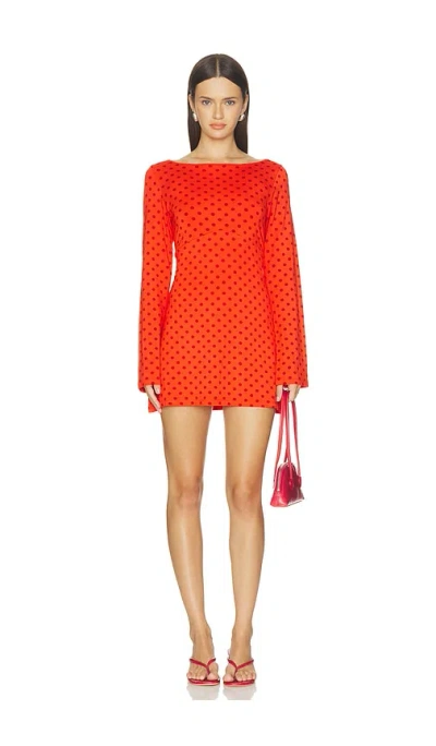 Rat Boi Boatneck Dress In Red