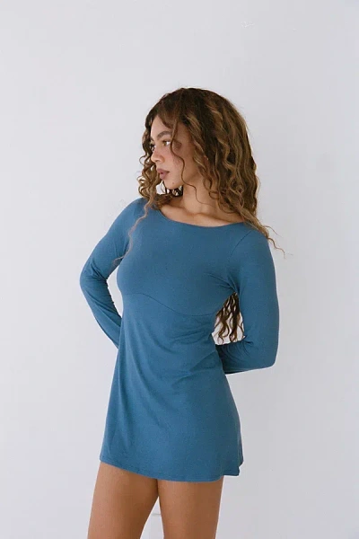 Rat Boi Boatneck Mini Dress In Lazuli, Women's At Urban Outfitters