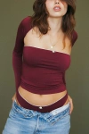 Rat Boi Contour Lace Trim Tube Top In Bordeaux, Women's At Urban Outfitters