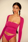 Rat Boi Contour Lace Trim Tube Top In Magenta, Women's At Urban Outfitters