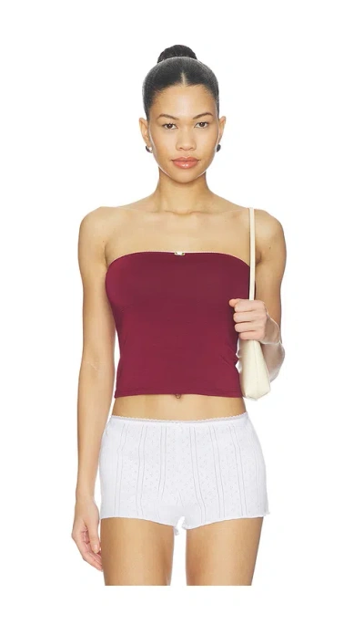 Rat Boi Contour Tube Top In Bordeaux