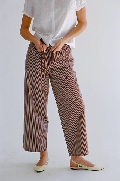 Rat Boi Dream Jogger Pant In Mocha Pinstripe, Women's At Urban Outfitters In Brown