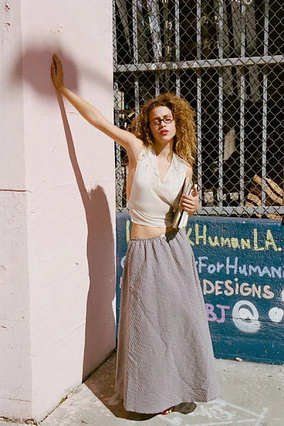 Rat Boi Dream Maxi Skirt In Navy Gingham, Women's At Urban Outfitters In Multi