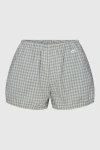 Rat Boi Easy Gingham Bloomer Short In Sky Gingham, Women's At Urban Outfitters In Blue