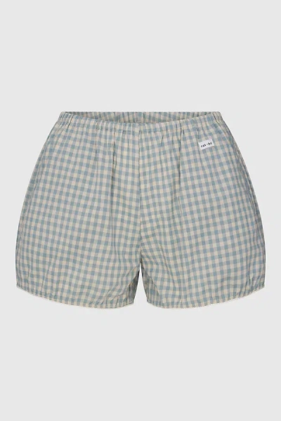Rat Boi Easy Gingham Bloomer Short In Sky Gingham, Women's At Urban Outfitters In Blue