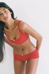 Rat Boi Lace Trim Support Bra In Cherry, Women's At Urban Outfitters