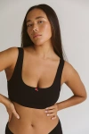 Rat Boi Lace Trim Support Bra In Onyx, Women's At Urban Outfitters In Onyx
