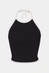 Rat Boi Lined Contrast Halter Top In Onyx, Women's At Urban Outfitters