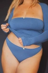 Rat Boi Low Rise Lace Trim Thong In Lazuli, Women's At Urban Outfitters