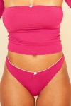Rat Boi Low Rise Lace Trim Thong In Magenta, Women's At Urban Outfitters