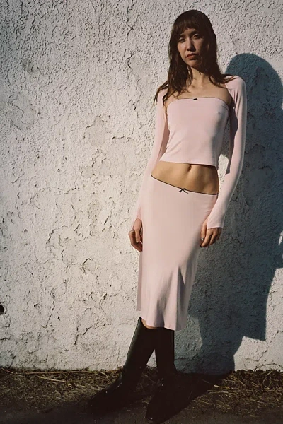 Rat Boi Midi Slip Skirt In Petal/onyx, Women's At Urban Outfitters