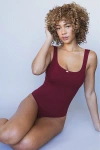 Rat Boi Perfect Scoop Bodysuit In Bordeaux