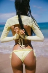 Rat Boi Ruffle Charm Bikini Bottom In Butter, Women's At Urban Outfitters