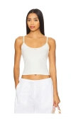 Rat Boi Scoop Back Crop Cami Top In White