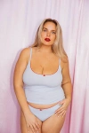Rat Boi Scoop Back Lace Trim Cami In Baby Blue/cherry, Women's At Urban Outfitters