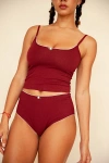 Rat Boi Scoop Back Lace Trim Cami In Bordeaux, Women's At Urban Outfitters In Bordeaux