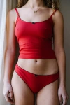 Rat Boi Scoop Back Lace Trim Cami In Cherry/onyx, Women's At Urban Outfitters