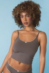 Rat Boi Scoop Back Lace Trim Cami In Taupe, Women's At Urban Outfitters
