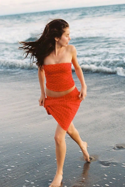 Rat Boi Simple Tube Top In Chili Pepper, Women's At Urban Outfitters In Red
