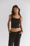 Rat Boi Square Neck Pointelle Cami In Onyx, Women's At Urban Outfitters In Onyx