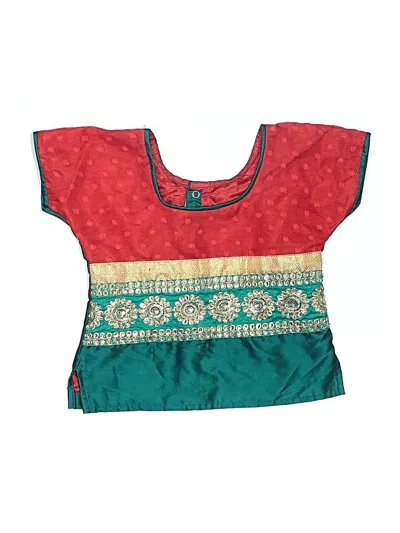 Pre-owned Ratan Kids' Short Sleeve Blouse In Green
