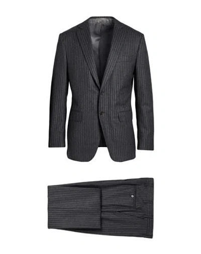 Ravazzolo Man Suit Grey Size 44 Virgin Wool In Black