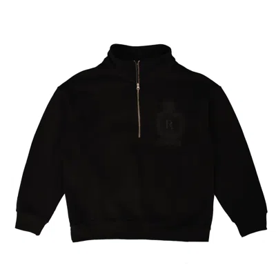 Rave On Trend Women's Black Crest Half Zip