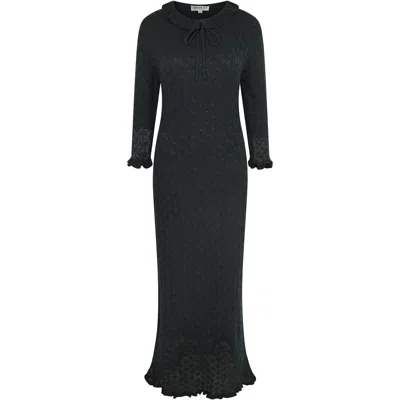 Rave On Trend Women's Black Crochet Dress