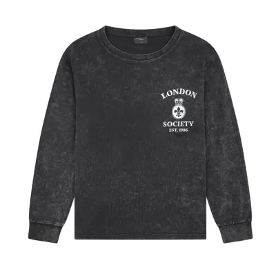 Rave On Trend Women's Black Vintage Wash Long Sleeve