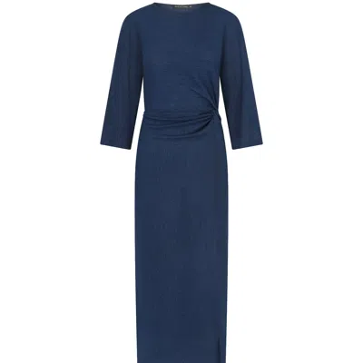 Rave On Trend Women's Blue Knot Detail Summer Maxi Dress