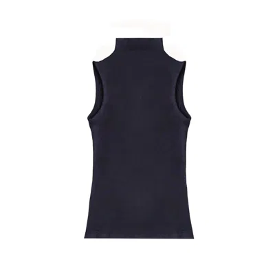 Rave On Trend Women's Blue Sleeveless Turtleneck In Navy