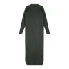 Rave On Trend Women's Green Knitted Maxi Dress In Olive In Green