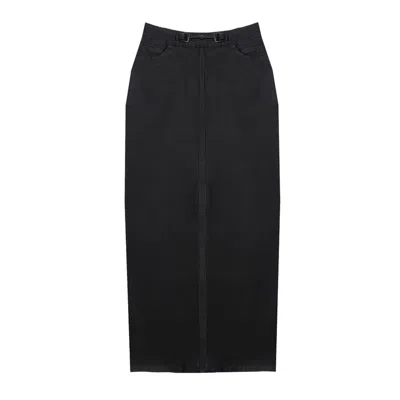Rave On Trend Women's Horsebit Detail Denim Skirt In Black