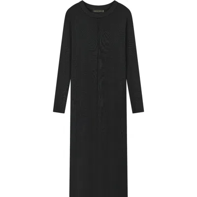 Rave On Trend Women's Knitted Maxi Dress - Black