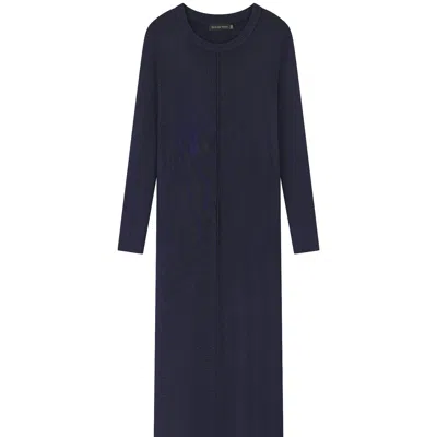 Rave On Trend Women's Knitted Maxi Dress - Blue