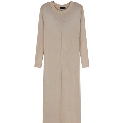 Rave On Trend Women's Knitted Maxi Dress - Neutrals