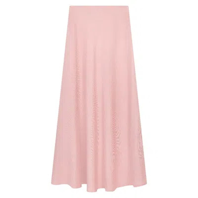 Rave On Trend Women's Linen Midi Skirt - Pink