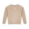 Rave On Trend Women's Neutrals Denim Wash Crew In Tan In Brown