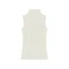 Rave On Trend Women's Neutrals Sleeveles Turtleneck In Cream In White