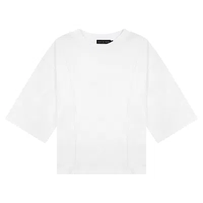 Rave On Trend Women's White Structured Oversized Tee