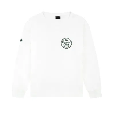 Rave On Trend Women's White Varsity Patch Long Sleeve