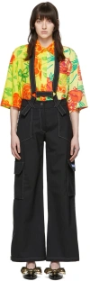 Rave Review Black Cotton Trousers In Black Pinst
