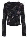 Rave Review Floral-patchwork Pullover In Black