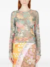 Rave Review Sol Lace Long Sleeve Top In Gray