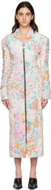 Rave Review Off-white Loka Coat In Multi Flower