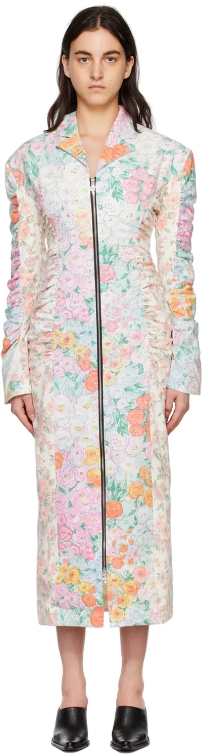 Rave Review Off-white Loka Coat In Multi Flower