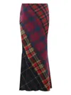 Rave Review Patchwork Checked Skirt In Multi